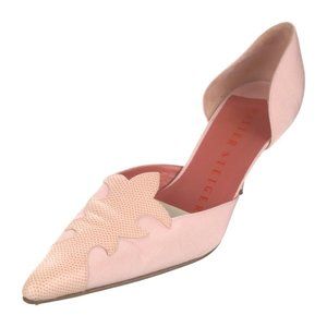 WALTER STEIGER-PINK SILK D’ORSAY PUMPS W/LEATHER ACCENT-SIZE-39-EXCELLENT-VINTAG